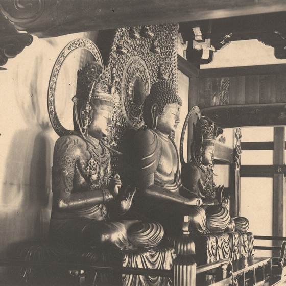 阿弥陀如来坐像・両脇侍坐像（旧棲霞寺本尊）
